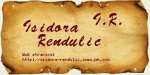 Isidora Rendulić vizit kartica